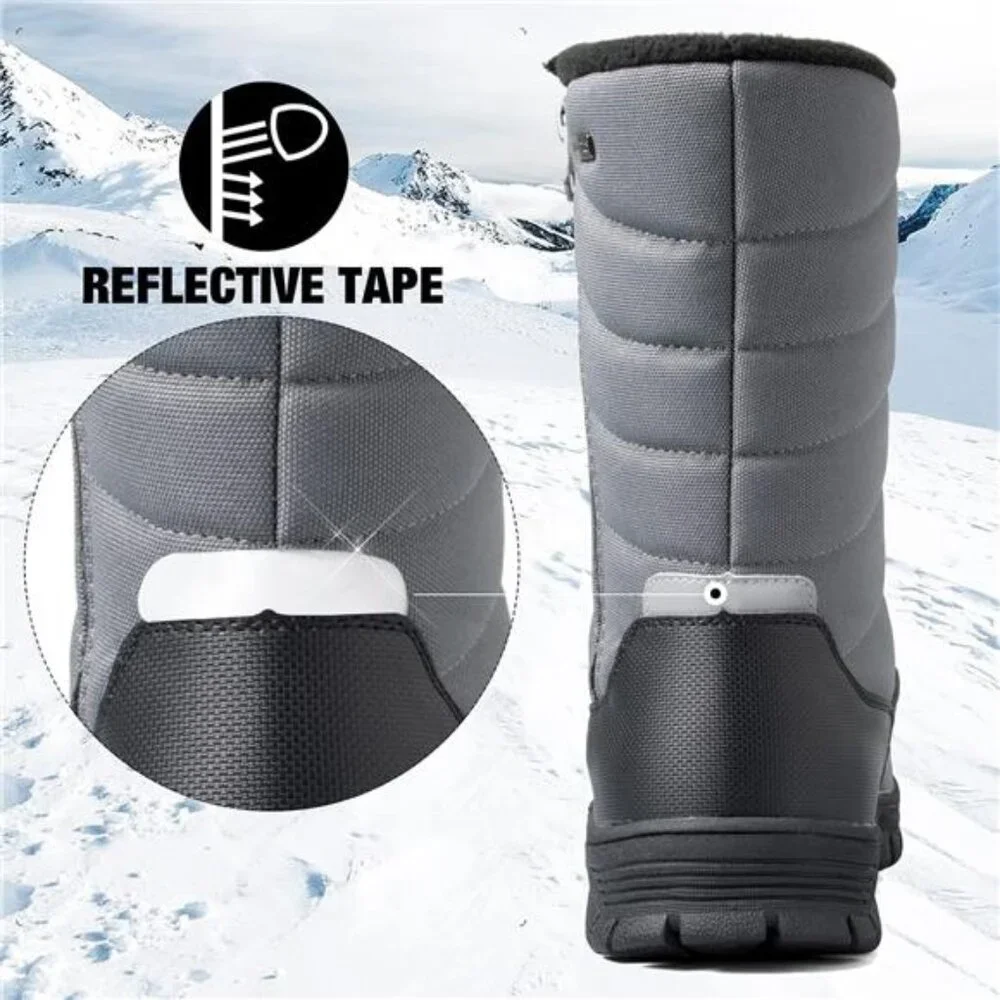 Men's Winter Snow Boots Waterproof Insulated Mid-Calf Boots